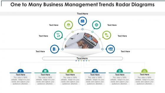 One to many business management trends radar diagrams infographic template
