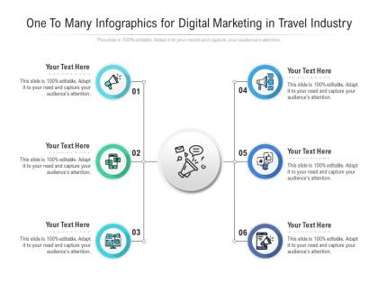 One to many for digital marketing in travel industry infographic template
