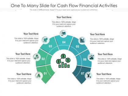 One to many slide for cash flow financial activities infographic template