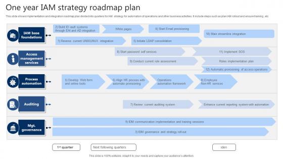 One Year IAM Strategy Roadmap Plan
