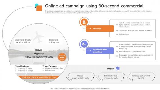 Online Ad Campaign Using 30 Second Developing Actionable Advertising Strategy SS V
