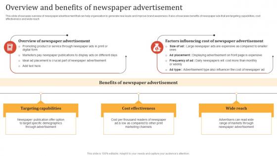 Online Advertisement Techniques Overview And Benefits Of Newspaper Advertisement MKT SS V