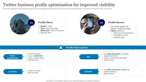Online Advertisement Using Twitter Business Profile Optimization For Improved Visibility