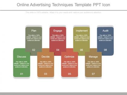 Online advertising techniques template ppt icon