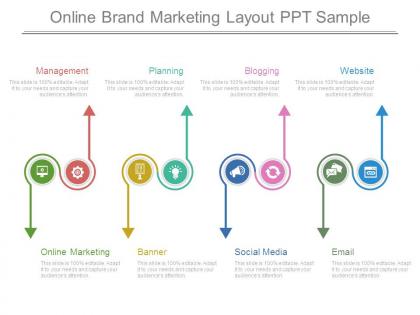 Online brand marketing layout ppt sample