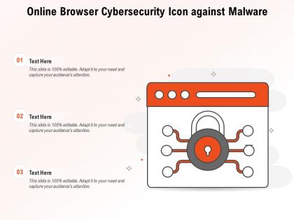 Online browser cybersecurity icon against malware