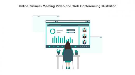 Online Business Meeting Video And Web Conferencing Illustration
