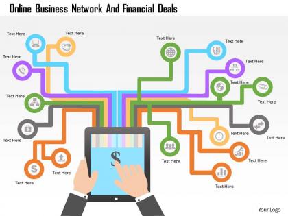 Online business network and financial deals powerpoint templates