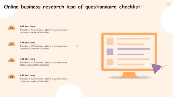Online Business Research Icon Of Questionnaire Checklist