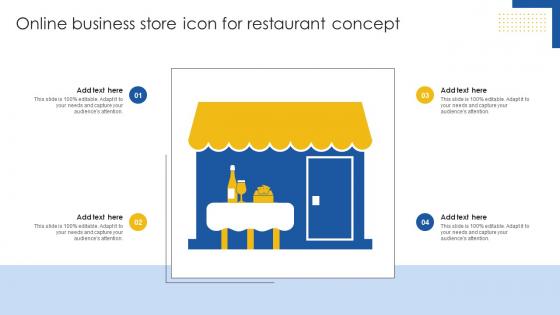 Online Business Store Icon For Restaurant Concept