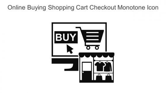 Online Buying Shopping Cart Checkout Monotone Icon In Powerpoint Pptx Png And Editable Eps Format