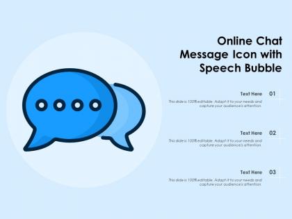 Online chat message icon with speech bubble