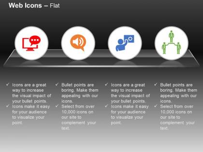 Online chat sound communication network leadership ppt icons graphics
