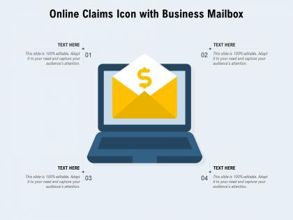 Online claims icon with business mailbox