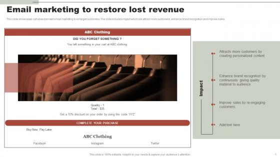 Online Clothing Business Summary Email Marketing To Restore Lost Revenue