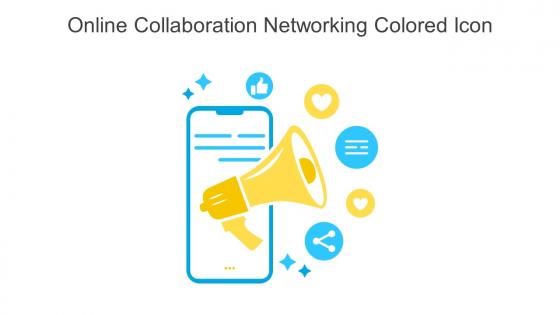 Online Collaboration Networking Colored Icon In Powerpoint Pptx Png And Editable Eps Format