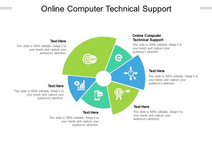 Online computer technical support ppt powerpoint presentation icon shapes cpb