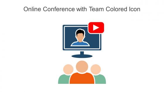 Online Conference With Team Colored Icon In Powerpoint Pptx Png And Editable Eps Format