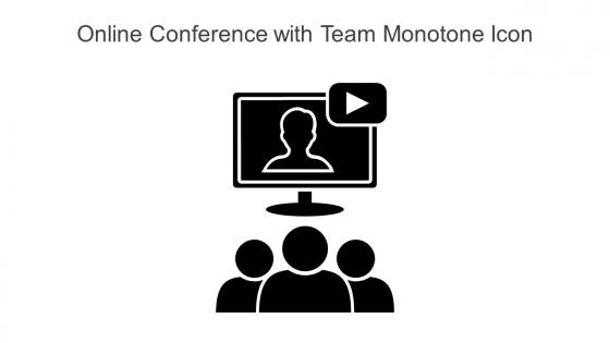 Online Conference With Team Monotone Icon In Powerpoint Pptx Png And Editable Eps Format