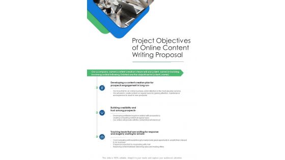 Online Content Writing Proposal Of Project Objectives One Pager Sample Example Document