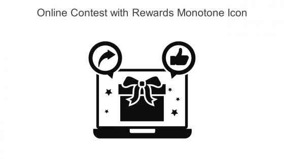 Online Contest With Rewards Monotone Icon In Powerpoint Pptx Png And Editable Eps Format