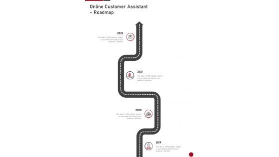 Online Customer Assistant Roadmap One Pager Sample Example Document