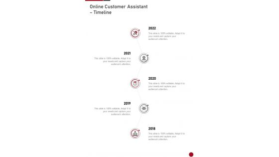Online Customer Assistant Timeline One Pager Sample Example Document