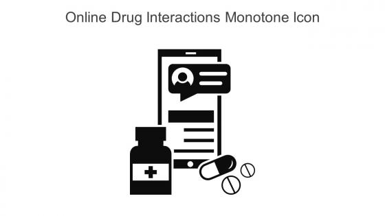 Online Drug Interactions Monotone Icon In Powerpoint Pptx Png And Editable Eps Format