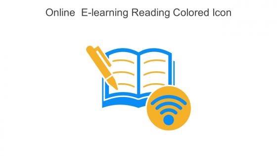 Online E Learning Reading Colored Icon In Powerpoint Pptx Png And Editable Eps Format