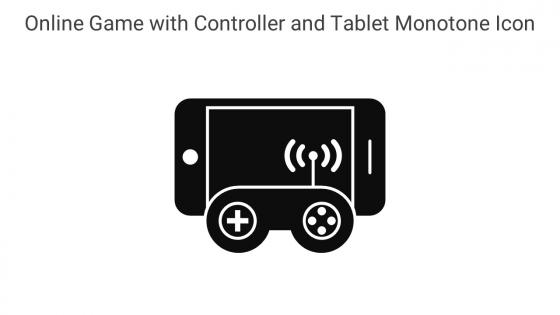 Online Game With Controller And Tablet Monotone Icon In Powerpoint Pptx Png And Editable Eps Format