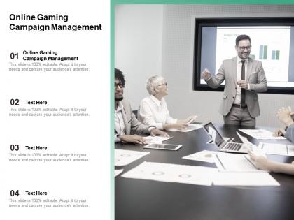 Online gaming campaign management ppt powerpoint presentation professional cpb