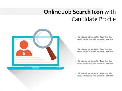 Online job search icon with candidate profile