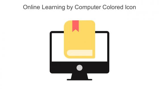 Online Learning By Computer Colored Icon In Powerpoint Pptx Png And Editable Eps Format