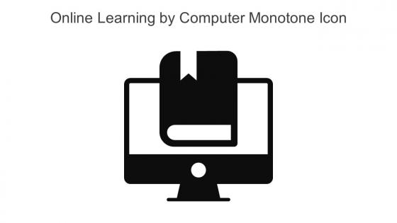 Online Learning By Computer Monotone Icon In Powerpoint Pptx Png And Editable Eps Format