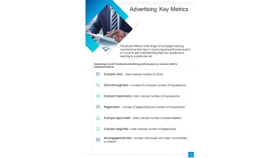 Online Marketing Proposal Advertising Key Metrics One Pager Sample Example Document