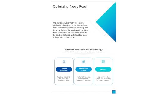 Online Marketing Proposal Optimizing News Feed One Pager Sample Example Document