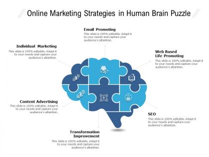 Online marketing strategies in human brain puzzle