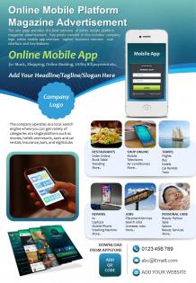 Online mobile platform magazine advertisement presentation report ppt pdf document