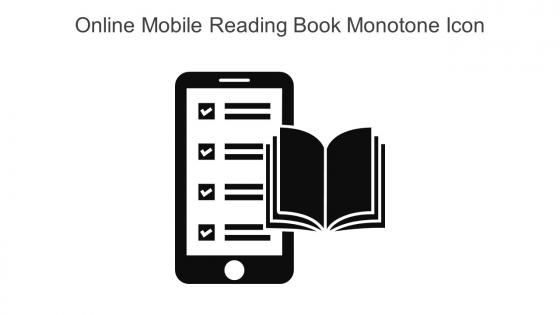 Online Mobile Reading Book Monotone Icon In Powerpoint Pptx Png And Editable Eps Format