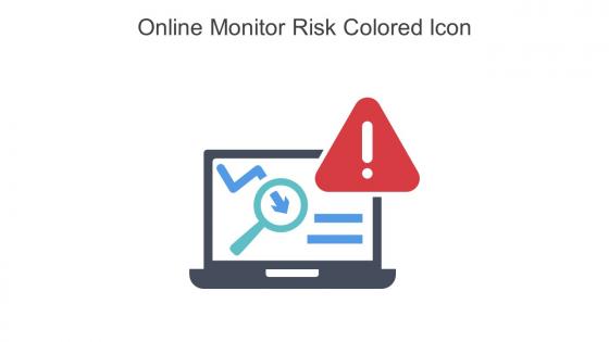 Online Monitor Risk Colored Icon in powerpoint pptx png and editable eps format