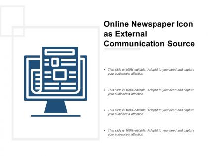 Online newspaper icon as external communication source