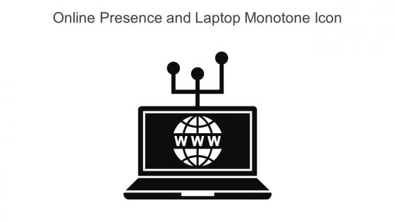 Online Presence And Laptop Monotone Icon In Powerpoint Pptx Png And Editable Eps Format