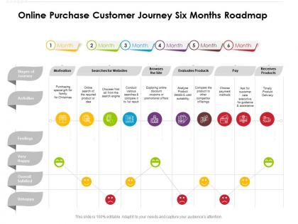 Online purchase customer journey six months roadmap