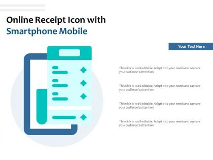 Online receipt icon with smartphone mobile