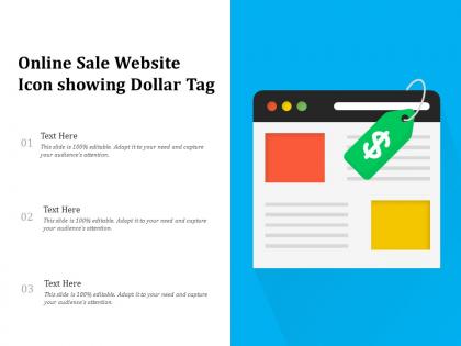 Online sale website icon showing dollar tag