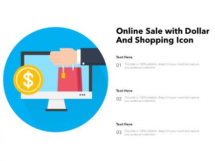 Online sale with dollar and shopping icon