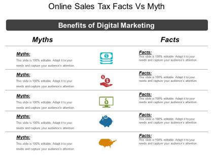 Online sales tax facts vs myth powerpoint slide