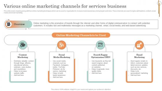 Online Service Marketing Plan Various online marketing channels for services business