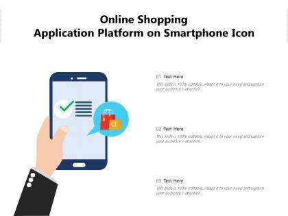 Online shopping application platform on smartphone icon
