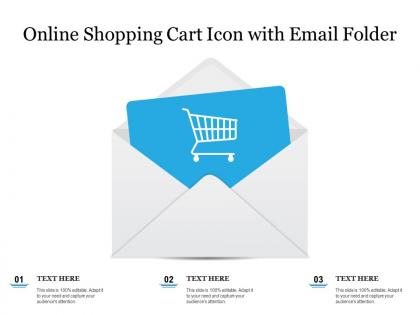 Online shopping cart icon with email folder